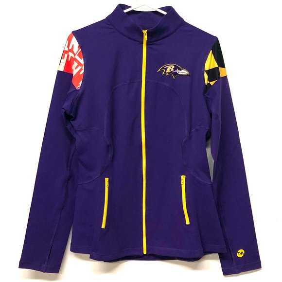 Baltimore Ravens Full Zip Athletic NFL Yoga Jacket - New! Embroidered Logo Patch - Picture 1 of 7